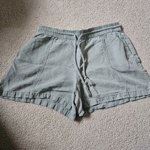 C&C California Women's Green Cargo Shorts XL Linen Blend